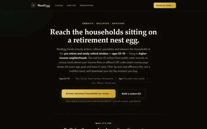NestEgg home page